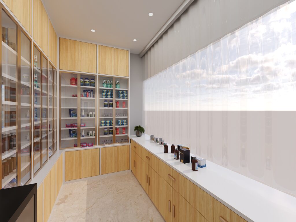 Clinic interior design in Greater Kailash, Delhi, featuring a modern consultation layout by Nail and Hammer