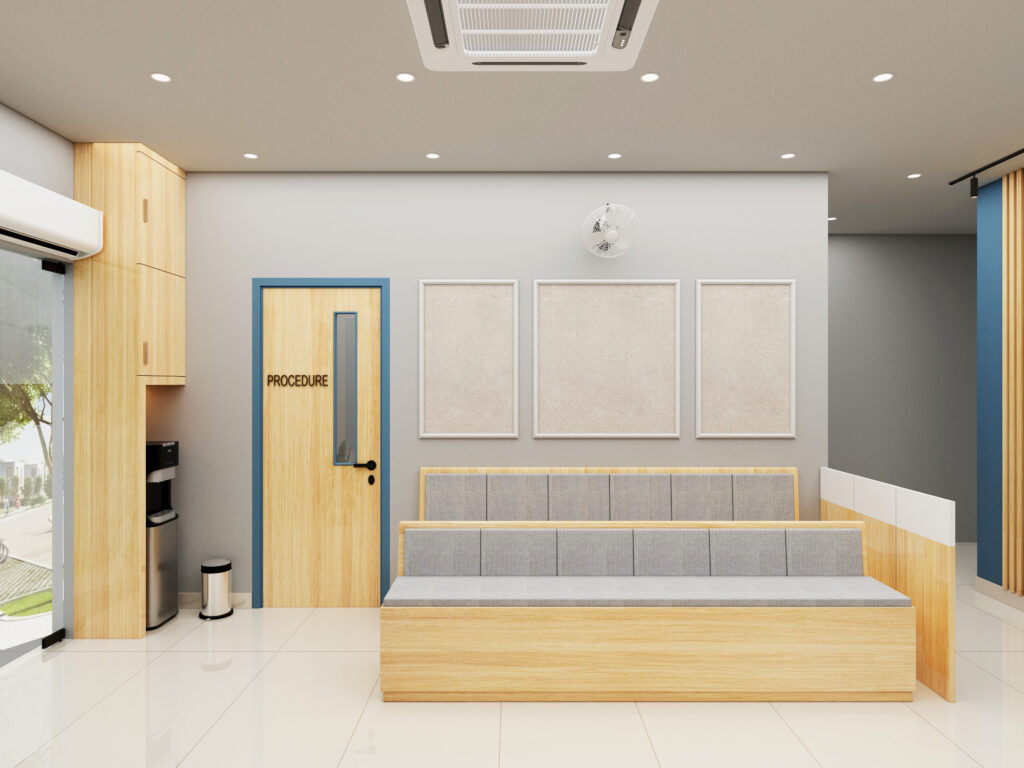 Clinic interior design ideas by Nail and Hammer — Clinic interior design concept with a modern, professional layout, by Nail and H