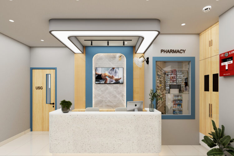 Dashwant Multispeciality Clinic interior design in Geeta Colony, Delhi, by Nail and Hammer, a multispeciality clinic interior designer