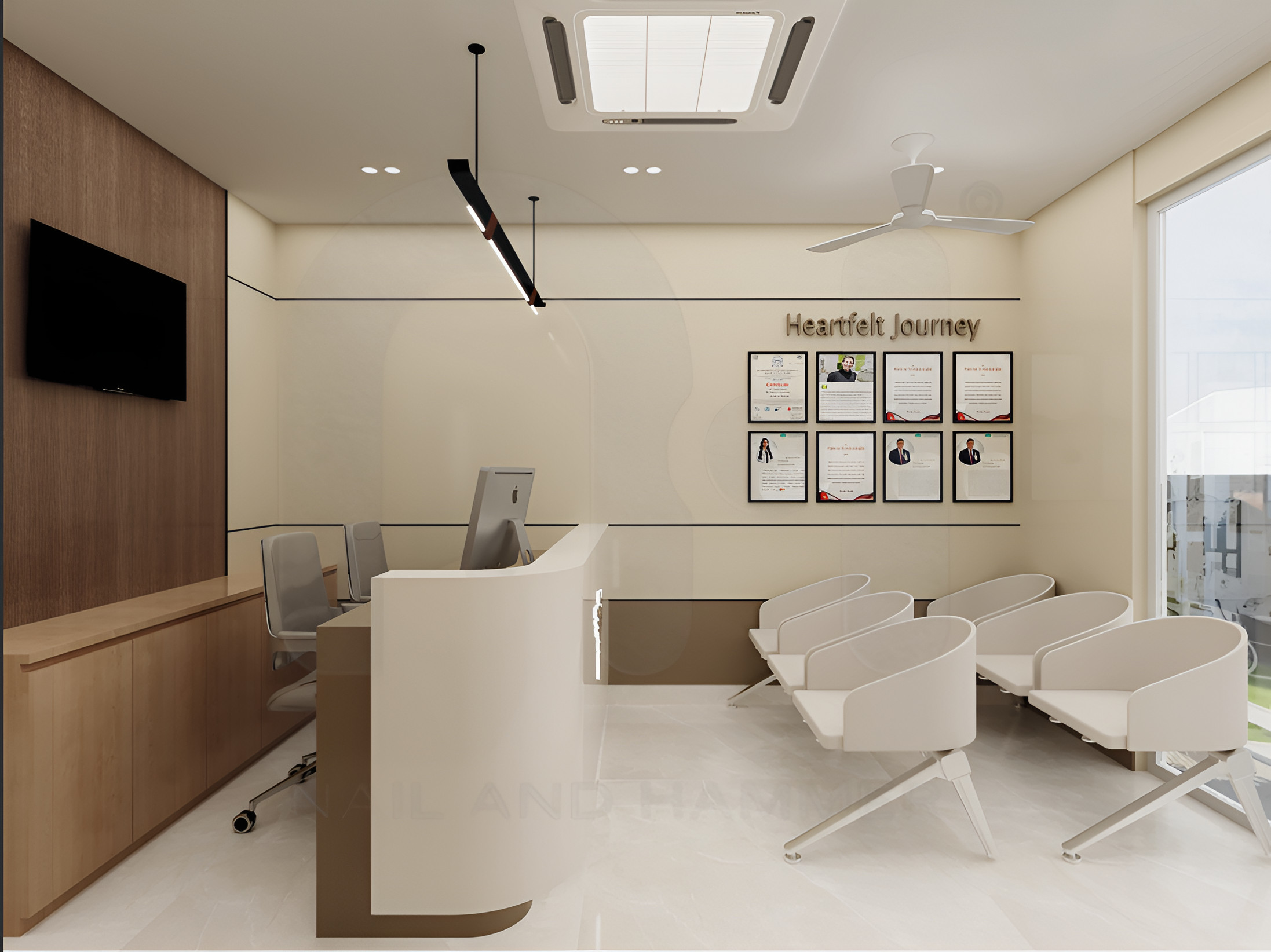 Clinic interior design in Vivek Vihar, Delhi, featuring a modern multispeciality-friendly layout by Nail and Hammer, a clinic interior designer