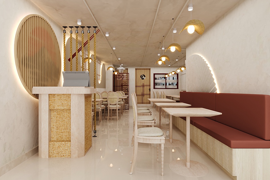 Café interior design representing a commercial hospitality space