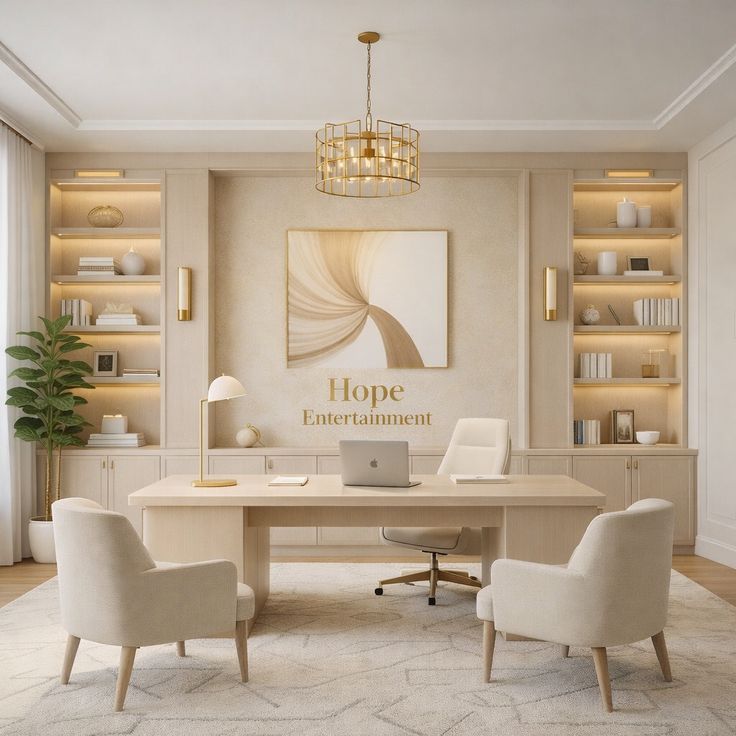 Commercial interior design space completed by a professional contractor