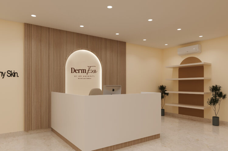 DermEra Clinic by Dr Anukriti overall interior design showcasing the dermatology treatment space, by Nail and Hammer