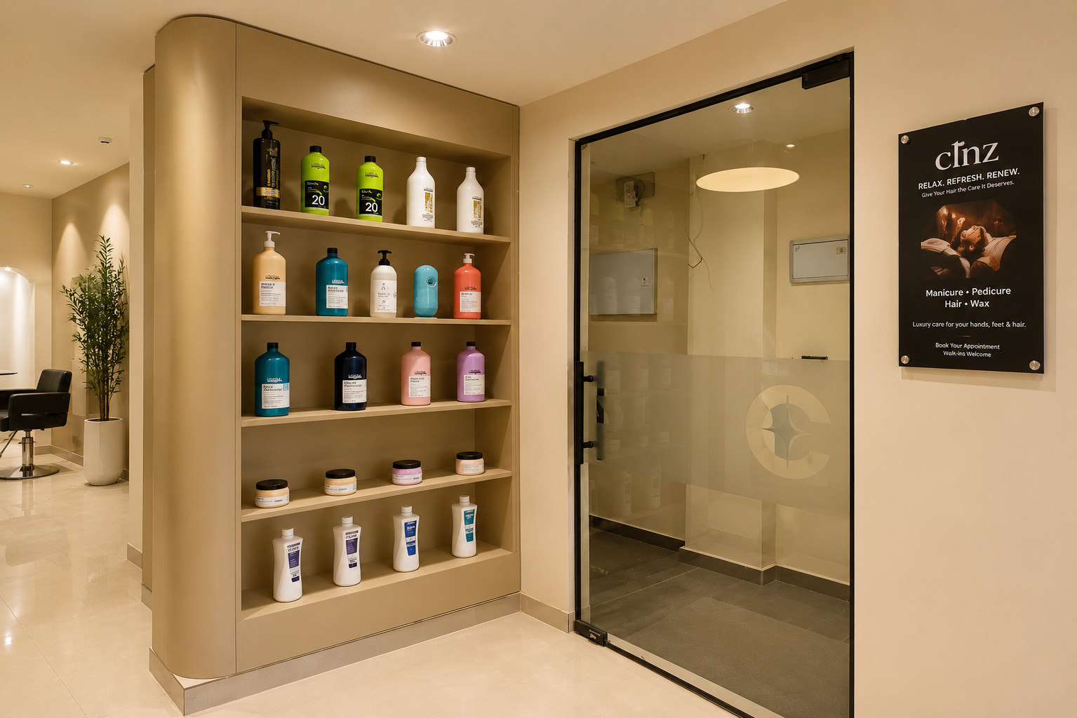 Clnz Salon interior design by Nail and Hammer