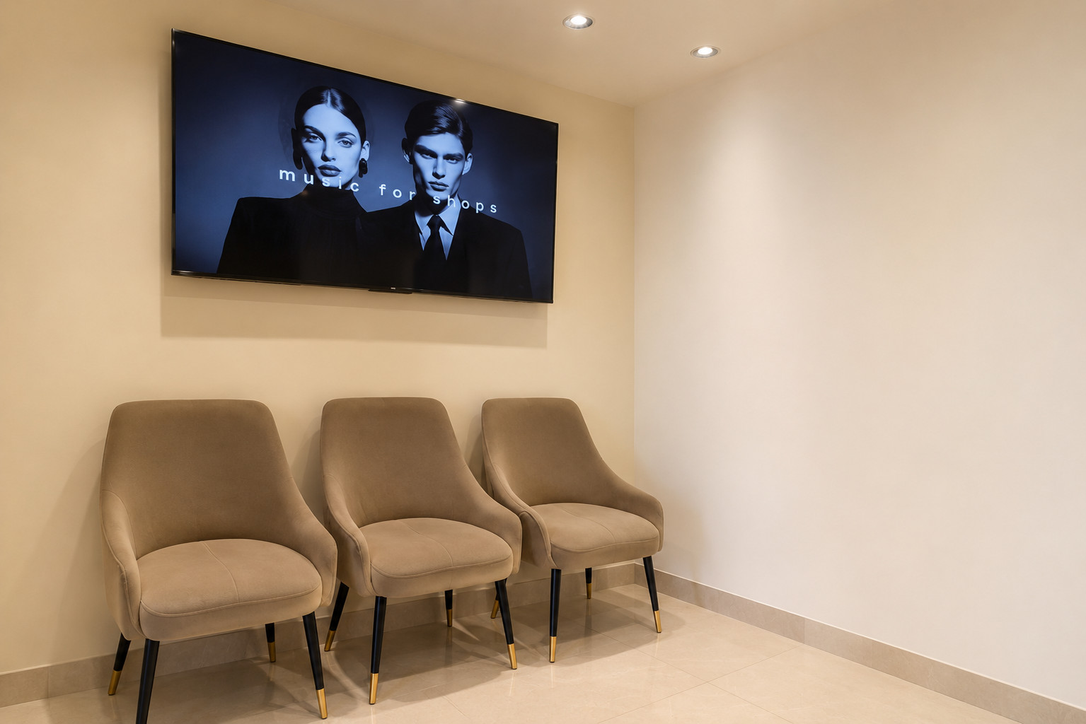 Clnz Salon seating area interior design by Nail and Hammer