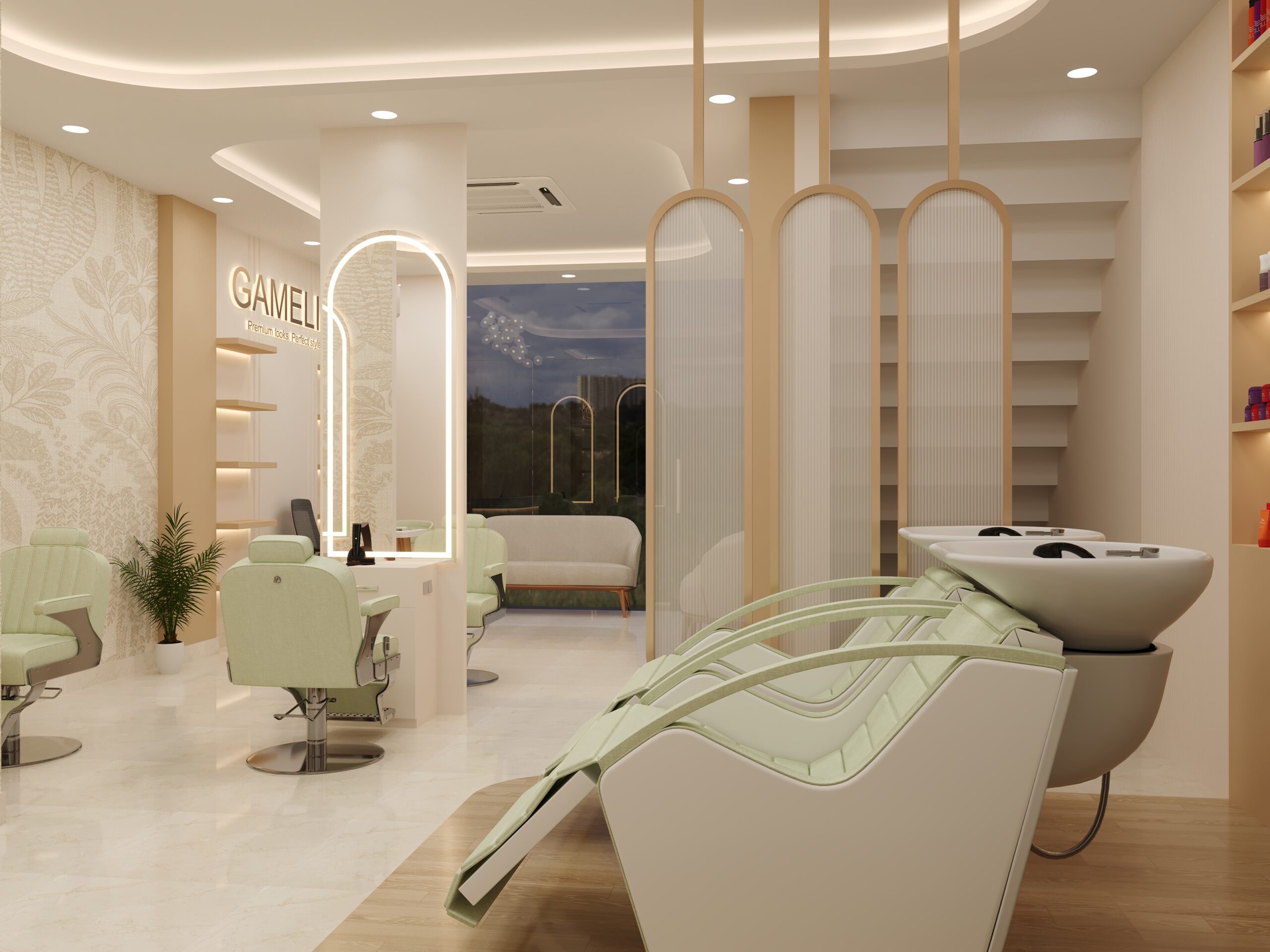 Gamelia Salon interior design by Nail and Hammer