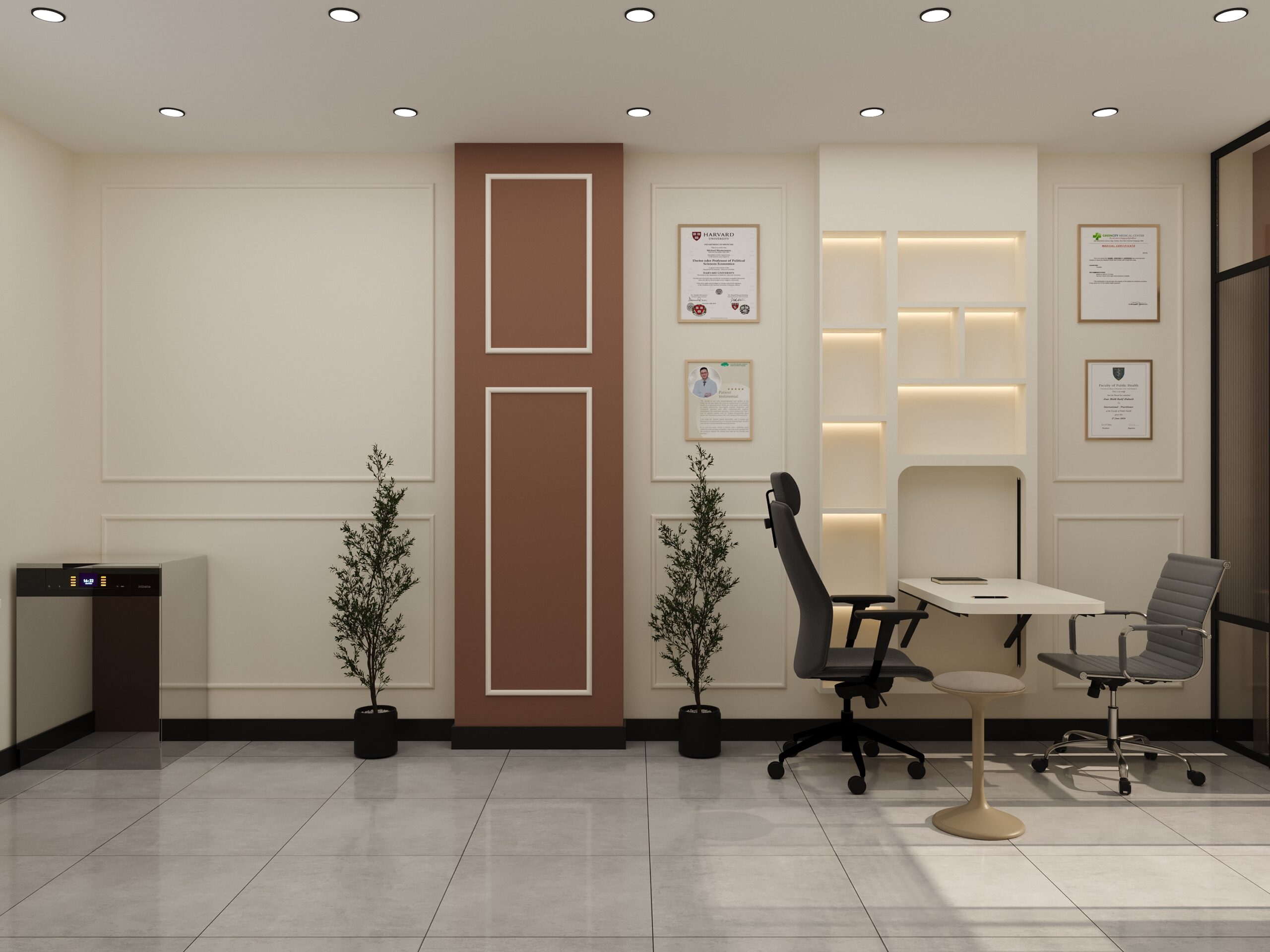 Modern patient room interior at Kanika Dental Clinic designed by Nail and Hammer with functional layout and premium finishes