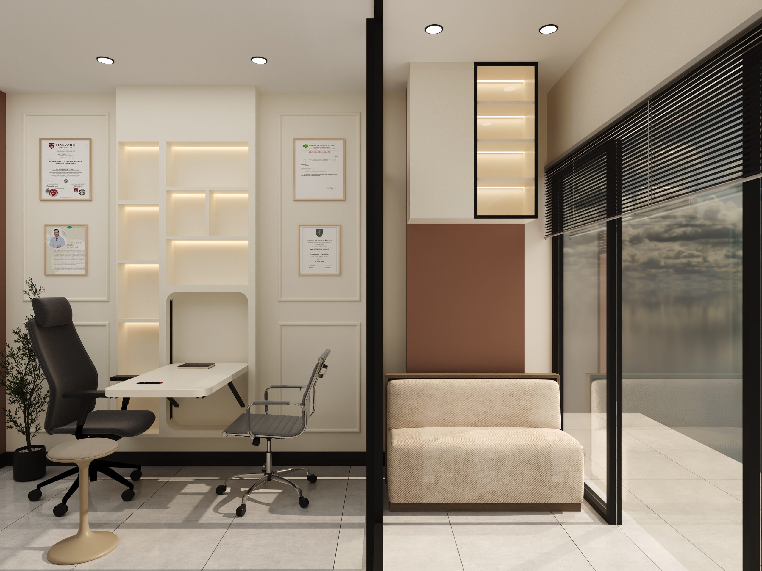 Kanika Dental Clinic patient room interior design by Nail and Hammer