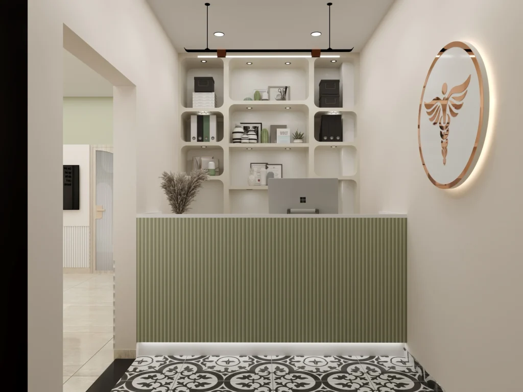 Derma clinic reception desk