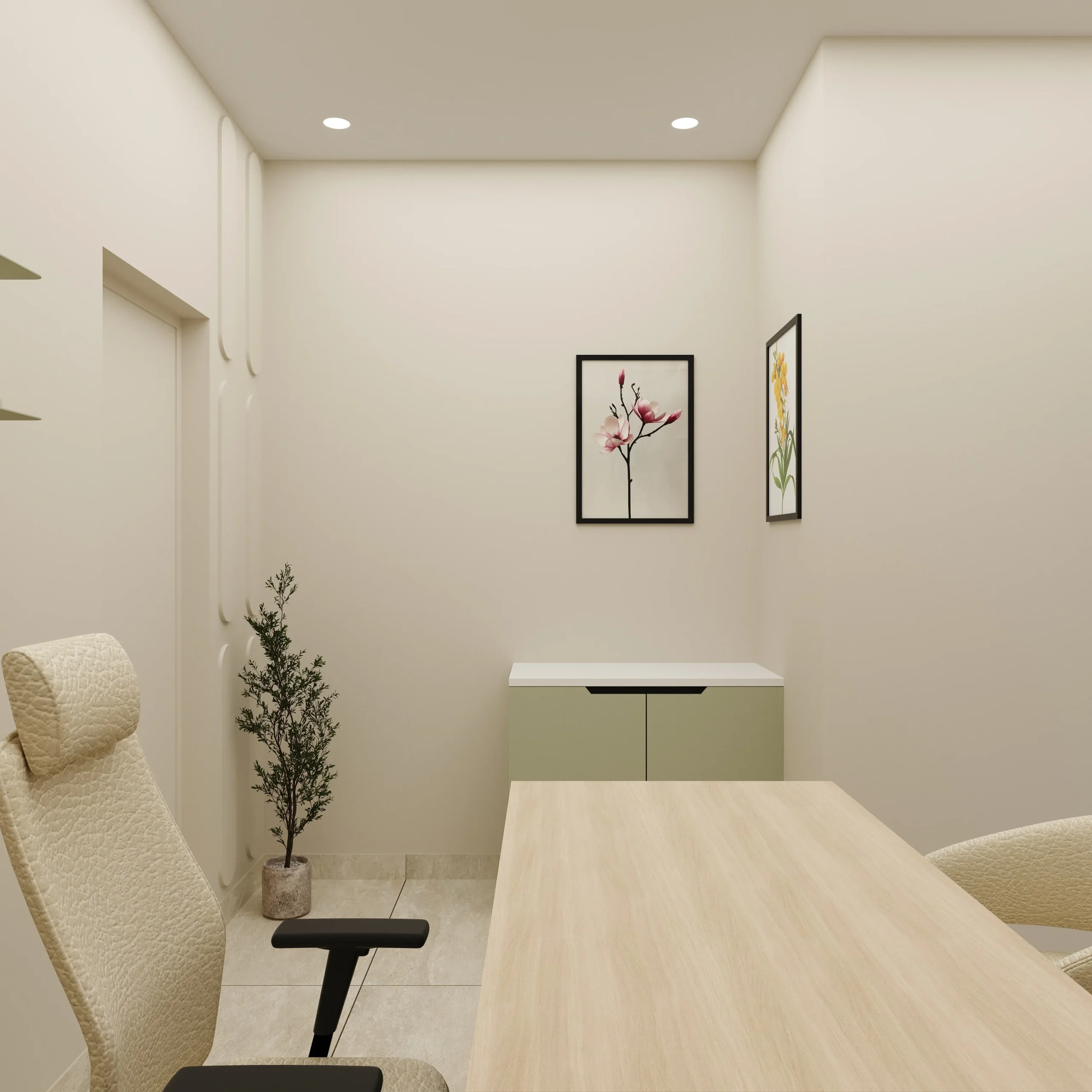Truederm hair transplant and dermatology clinic waiting corridor interior in Jaipur, designed by Nail and Hammer