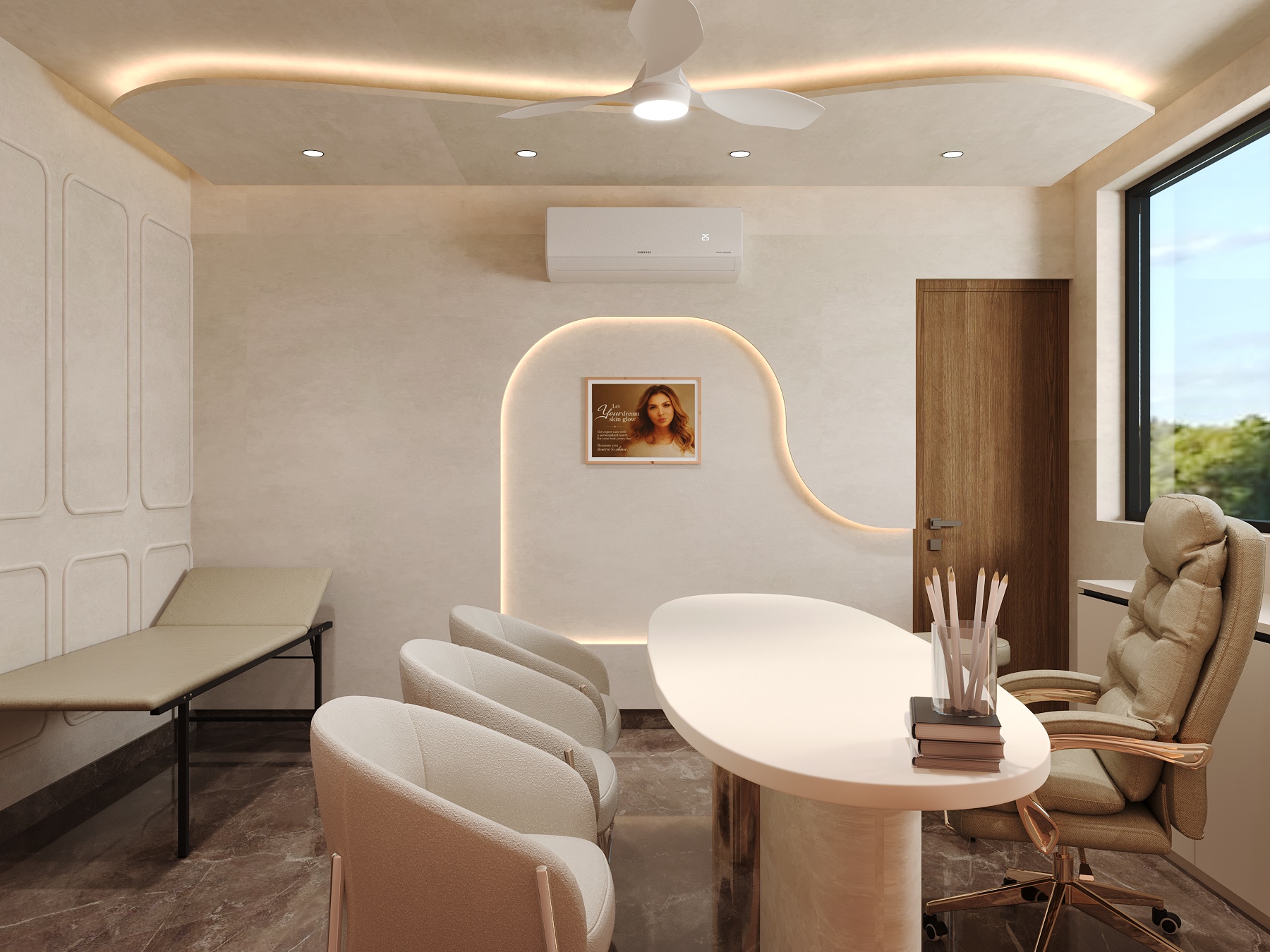 Clinic Consultation Room Interior Design Gurgaon Best clinic interior designer in Gurgaon – modern consultation room by Nail and Hammer Pvt. Ltd.